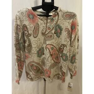 NWT Alfred Dunner Paisley Sweater Women's size M